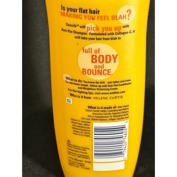 VTG NOS Sunsilk Anti-Flat Shampoo; 12 oz - Picture 3 of 6